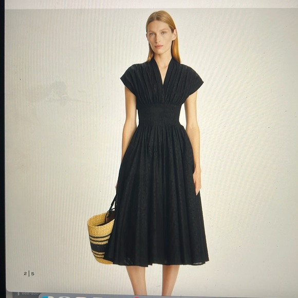 Tory Burch Dresses & Skirts - Tory Burch Black Pleated V-Neck Midi Dress